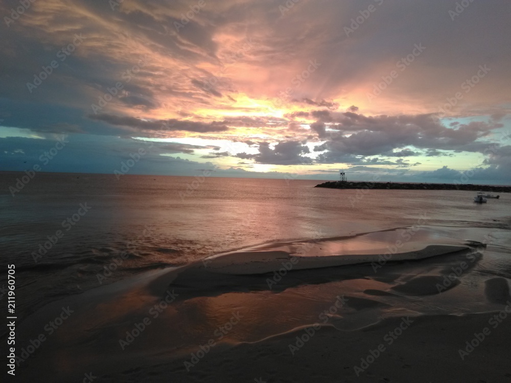 Obraz premium Puerto Rico Aguadillia Bay Rompe Olas 