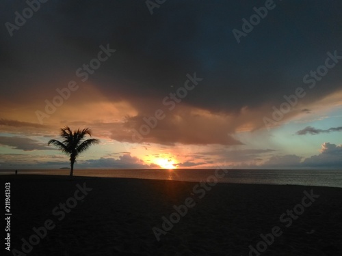Sunset on Aguada Puerto Rico Beach