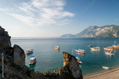 Panoramic view of mediterrainean coastline