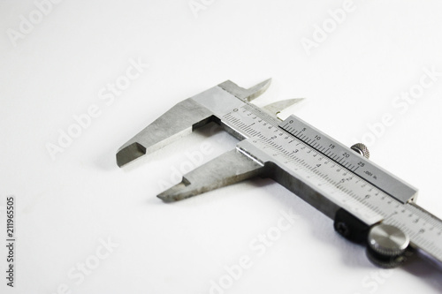 Caliper on a white isolated surface
