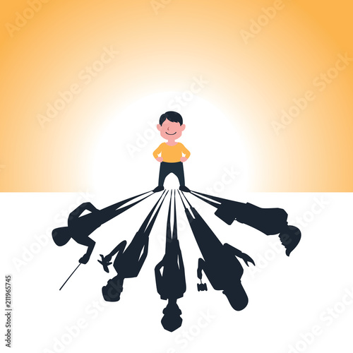 Child Ambition Dream to be Professional for Various Professions
