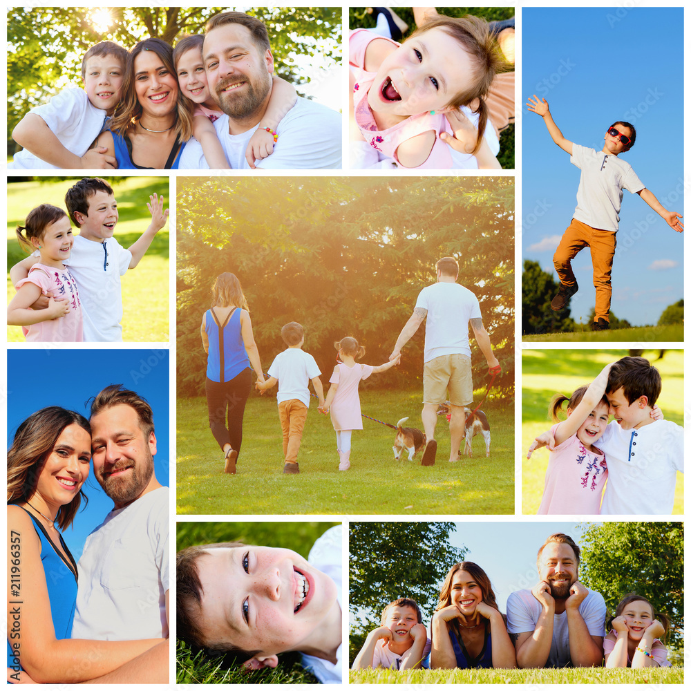 Happy family with two children Happy family with two children