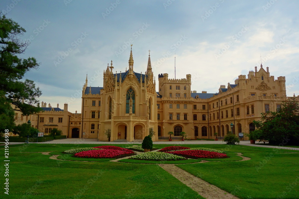 Neogothic palace in Lednice, South Moravia region of Czech Republic located in Europe