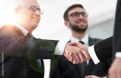 closeup handshake proven business partners © ASDF