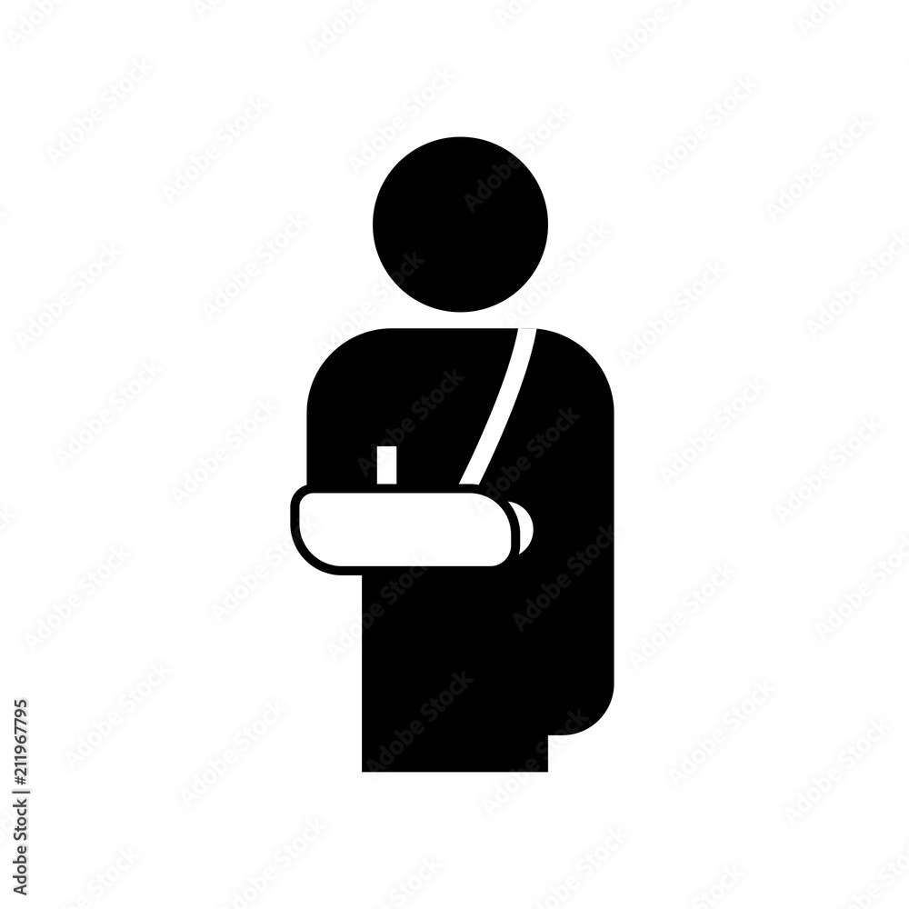 Person with broken arm icon vector icon. Simple element illustration