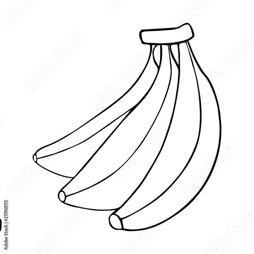 Banana cartoon illustration isolated on white background for children color book