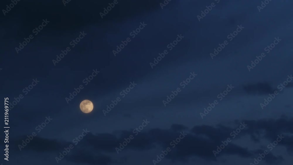 Time lapse of moving dark blue clouds and shining moon. Dramatic cloudy sky. Cloudscape at nighttime Time lapse of moving dark blue clouds and shining moon. Dramatic cloudy sky. Cloudscape at nighttime