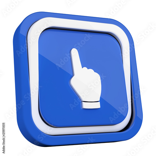 ikona plastikowa 3D niebieski kwadrat pierścień
