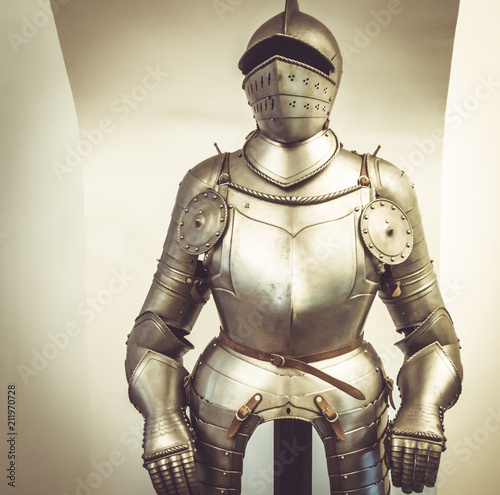 knight helmet, medieval iron armor of a knight