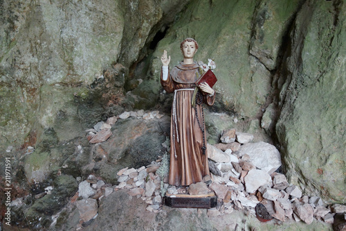 A saint in a cave in Rocamadour