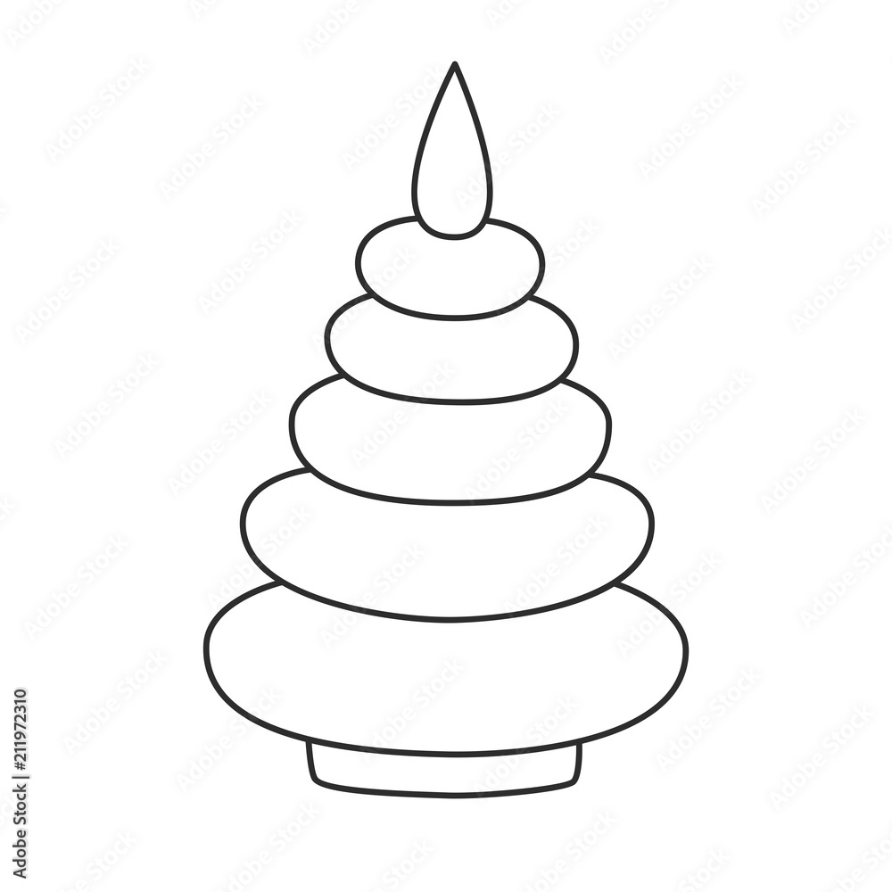 Pyramid toy line doodle vector illustration Pyramid toy line doodle vector illustration