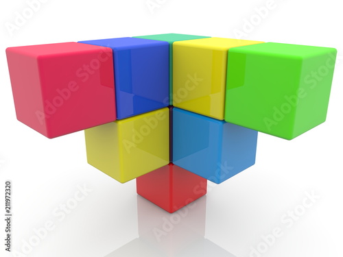 Construction of colorful toy cubes