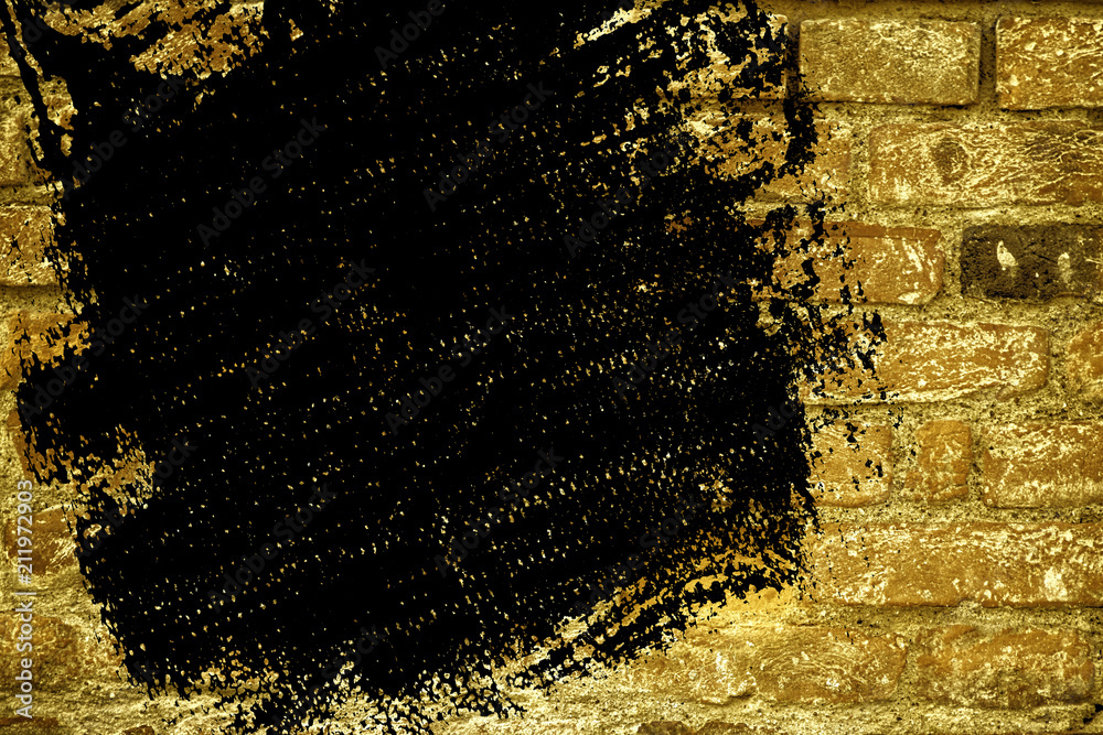 Fototapeta premium Grunge Ultra yellow Brick wall texture, cement background for web site or mobile devices