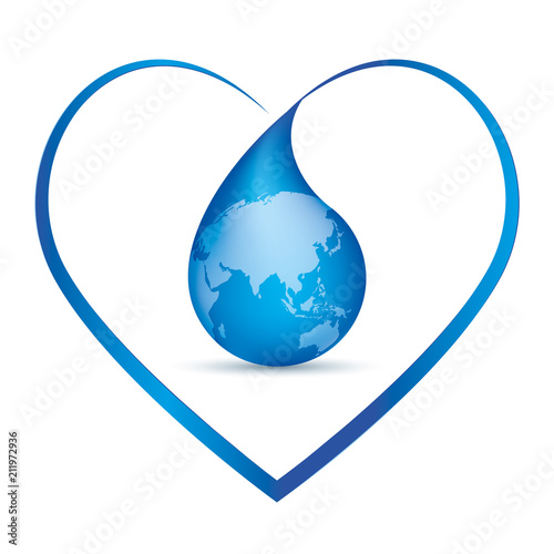 Simbolo ecologico goccia d'acqua Asia