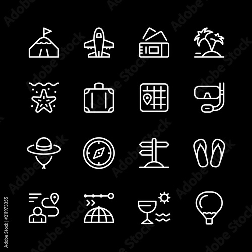 Set line icons of travel