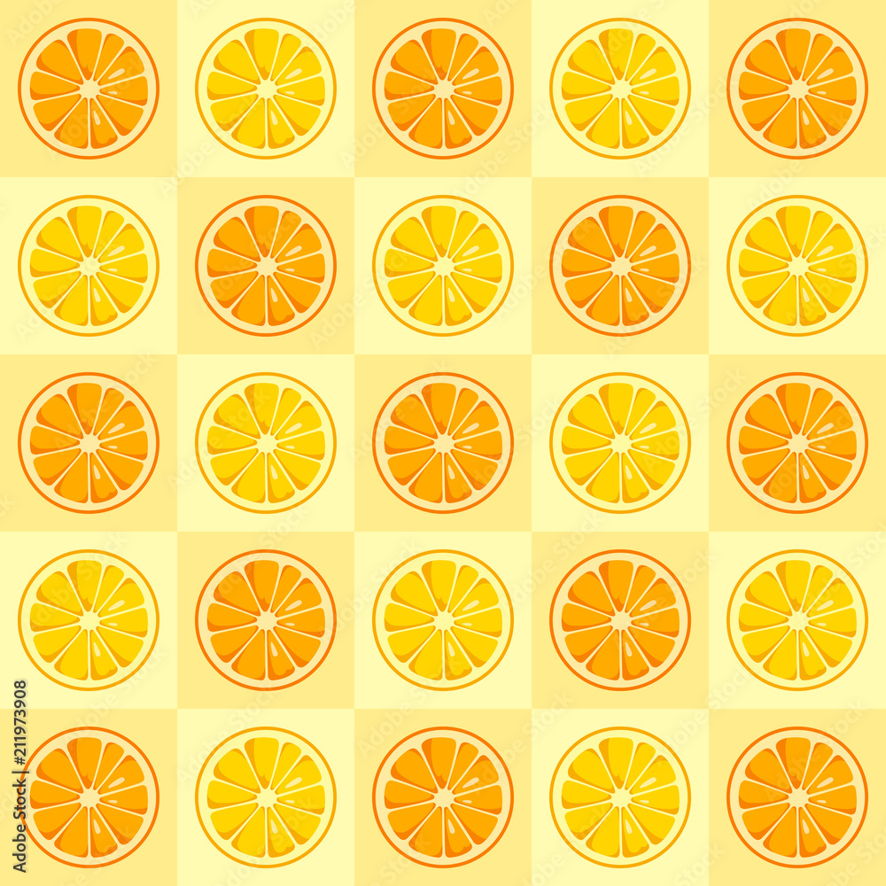 Lemon and orange slices seamless pattern. Lemon and orange slices seamless pattern.