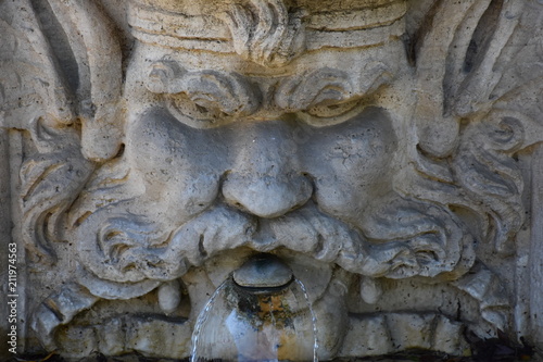 Rome, fountain detail of the avenues of the Villa Borghese, a large public park in the center of the city.
