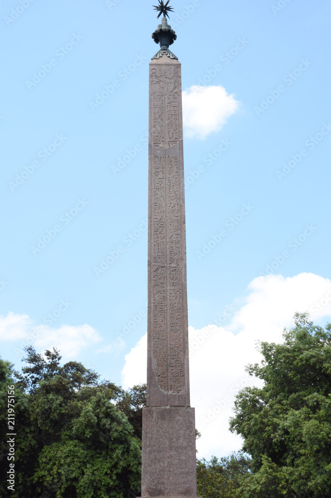 Rome,  obelisk of the Pincio in Villa Borghese.