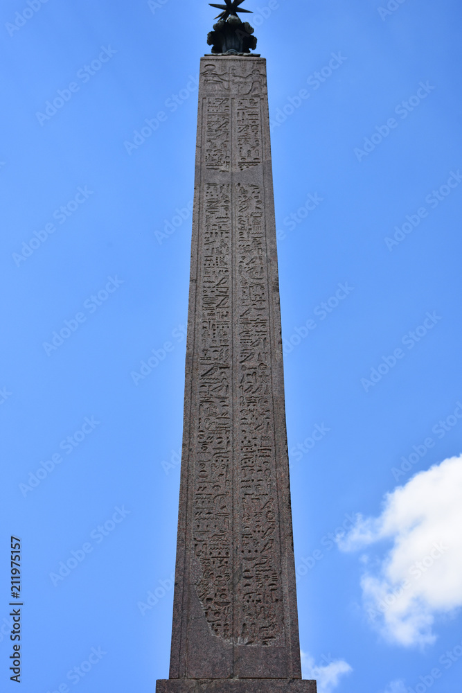 Rome,  obelisk of the Pincio in Villa Borghese.
