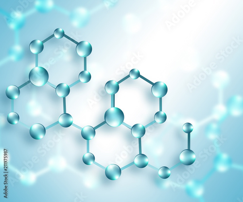 Molecule and atoms abstract background. Medical, chemical, full 3d background