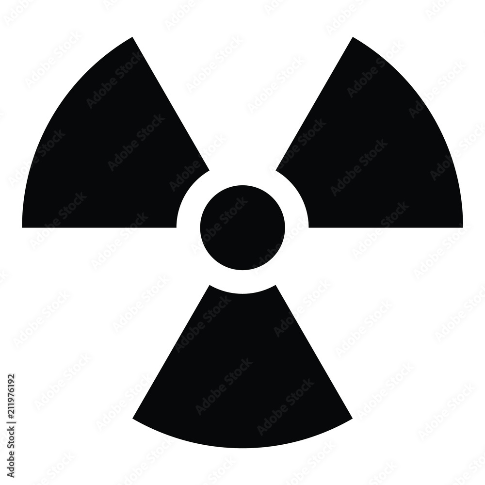 A black and white silhouette of a nuclear symbol A black and white silhouette of a nuclear symbol