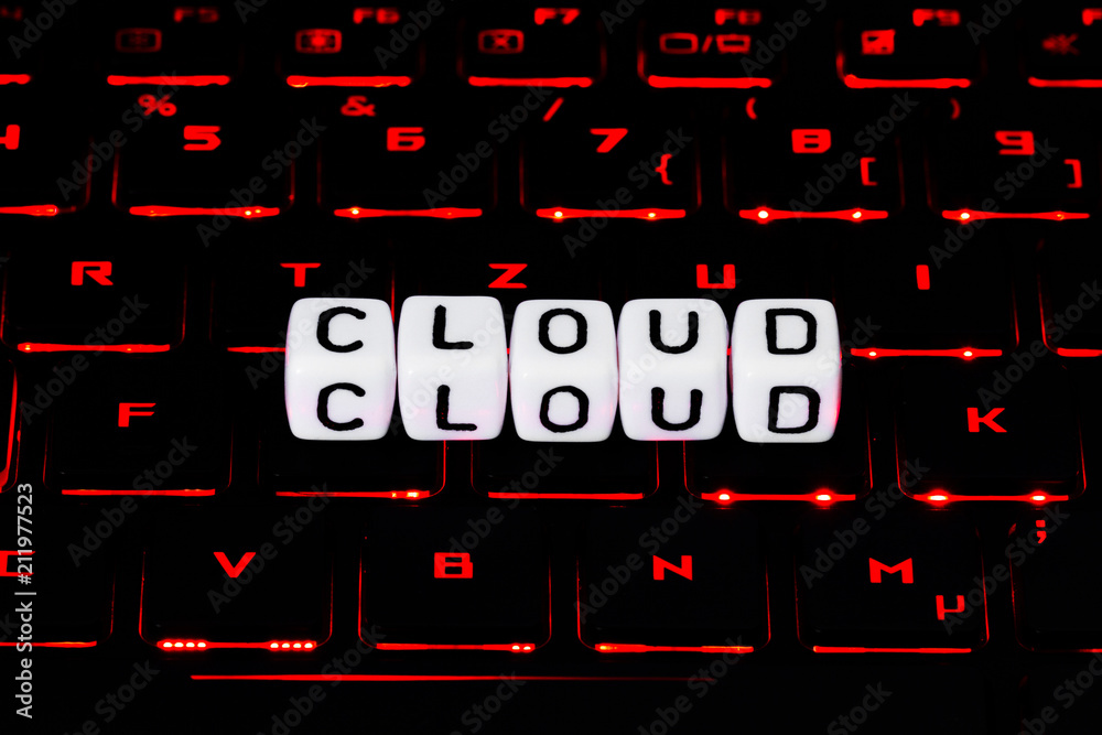 Cloud symbol on a keyboard