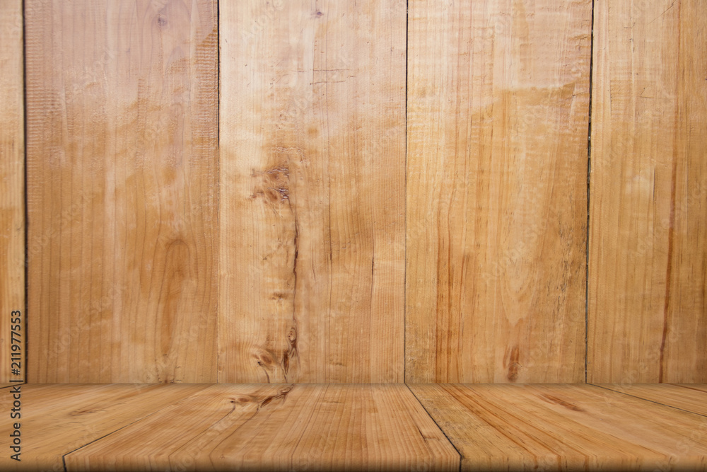 Blank wooden table of brown, copy space , mock up, abstract background Blank wooden table of brown, copy space , mock up, abstract background