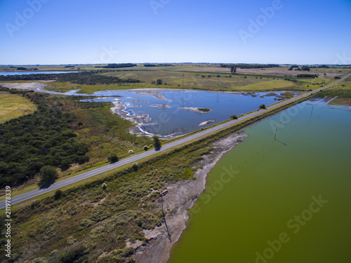Pampas lagoon  aerial view