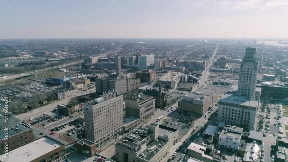 Aerial of Camden New Jersey Downtown Aerial of Camden New Jersey Downtown