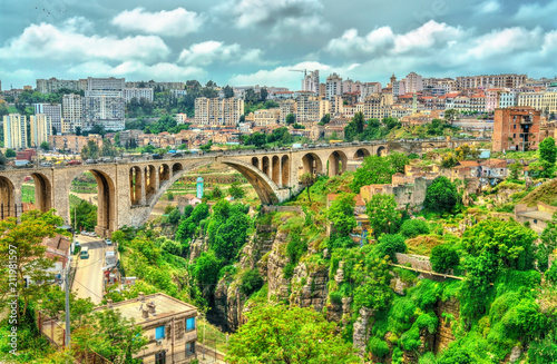 The Sidi Rached Viaduct across the Rhummel River Canyon in Constantine, Algeria