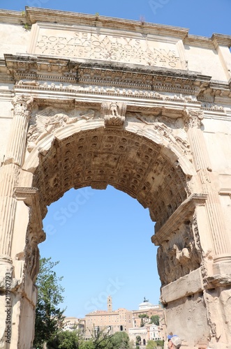 The Arch of Titus in Forum Romanum in Rome, Italy