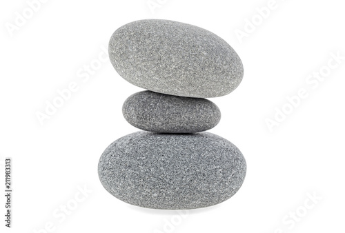 Pyramid of SPA stones isolated on a white background