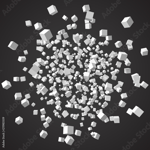 group of cubes, 3d style vector illustration