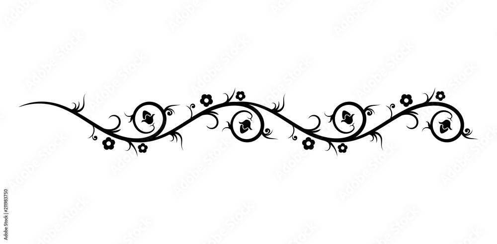 Borders, decorative flower elements Borders, decorative flower elements