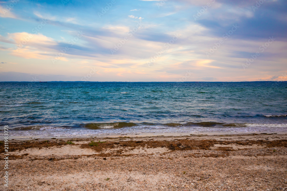 Beautiful landscape of Baltic sea at sunset lights, Sweden Beautiful landscape of Baltic sea at sunset lights, Sweden