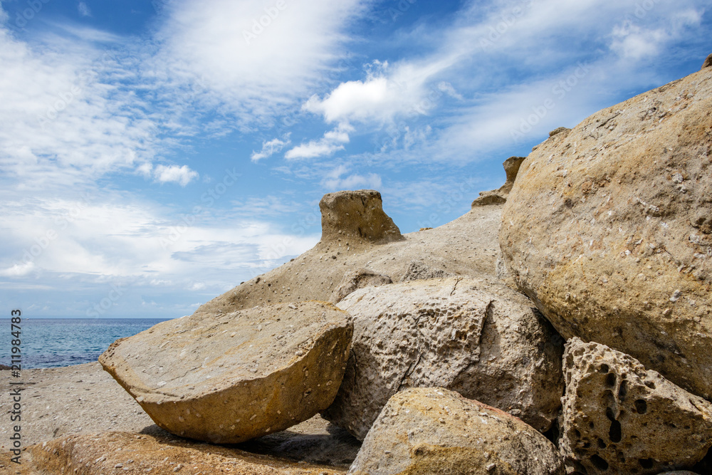 Beautiful rock formations on one of the most beautiful places of the Island Elba. The beach is called Cotoncello Beach which is next to the small town Saint Andrea. Beautiful rock formations on one of the most beautiful places of the Island Elba. The beach is called Cotoncello Beach which is next to the small town Saint Andrea.