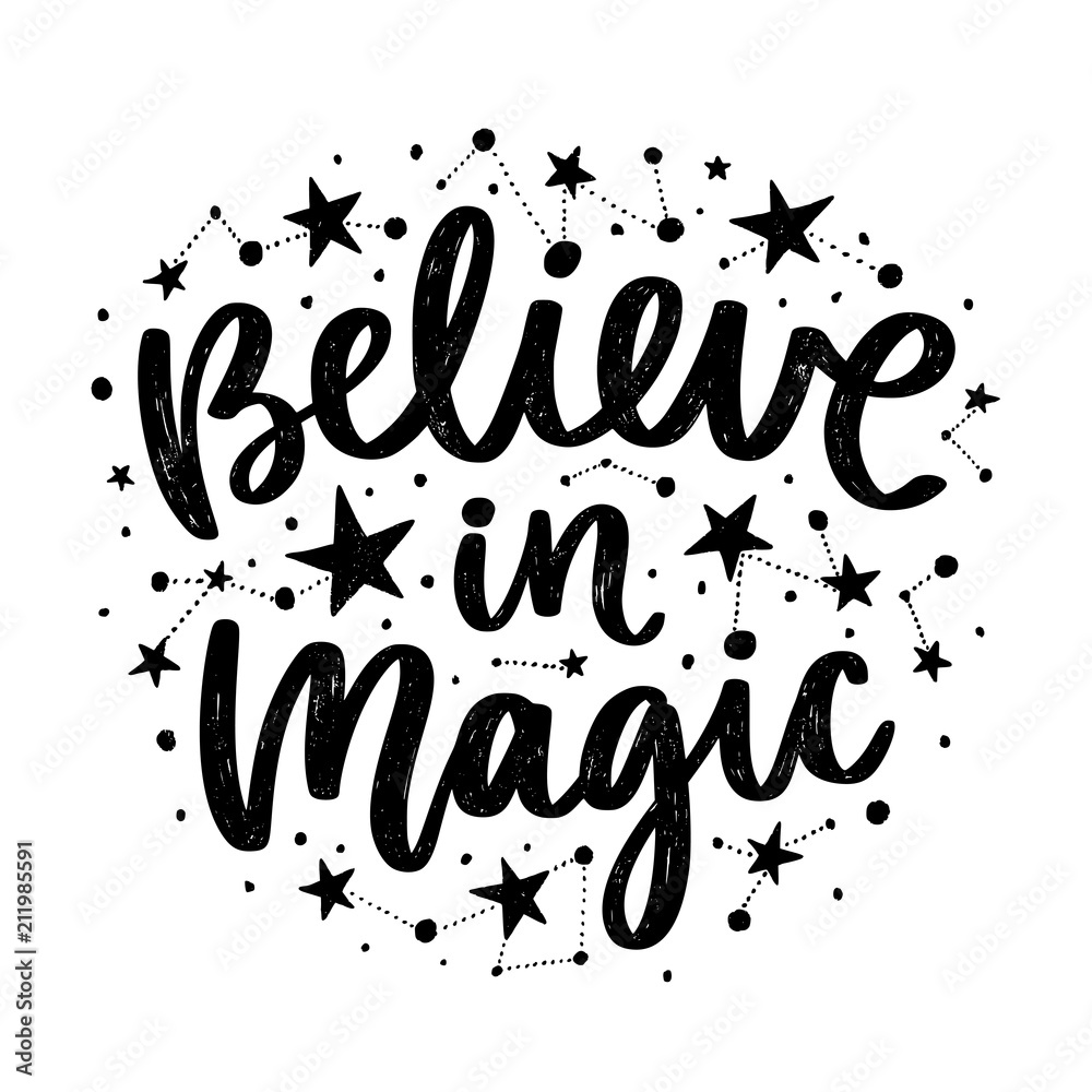 Fototapeta premium Vector lettering with stars
