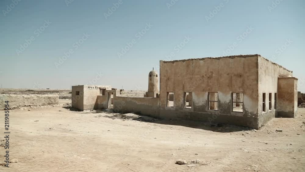 Ruins of abandoned village Al-Jumail, north Qatar, Persian Gulf, Arabian Peninsula, Middle East Ruins of abandoned village Al-Jumail, north Qatar, Persian Gulf, Arabian Peninsula, Middle East