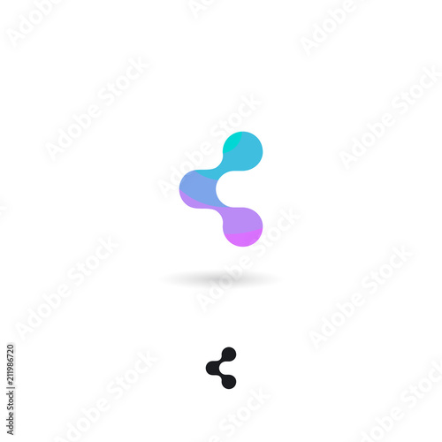 Share, UI icon. Sharing, Social Media, distribute emblem. Share, communication pictogram. Share symbol with shadow on a white background. Web icon.