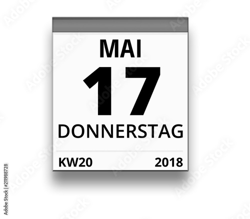 Kalender für Donnerstag, 17. MAI 2018 (Woche 20)