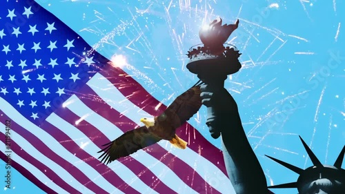 Independence Day, July 4, USA, American eagle