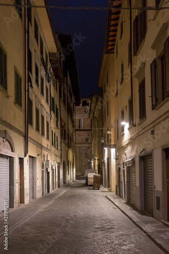 Florence street at night