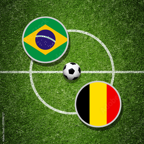 Fussballspiel Brasilien gegen Belgien