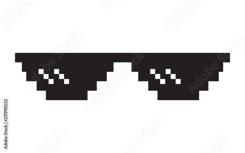 Pixel glasses icon