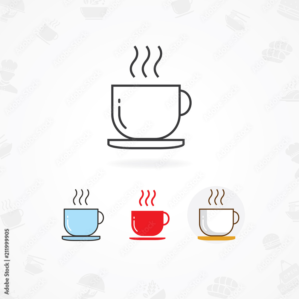Obraz premium Hot drink icon, Vector Coffee cup illustration