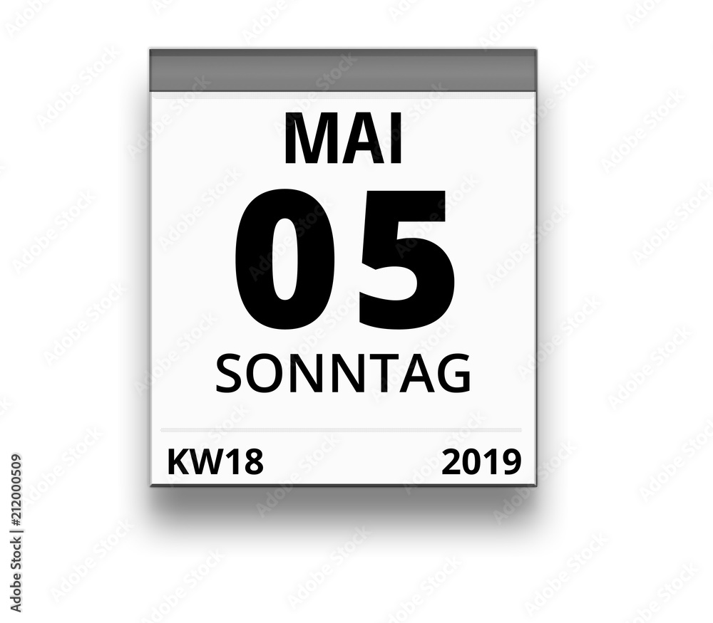 Kalender für Sonntag, 5. MAI 2019 (Woche 18)