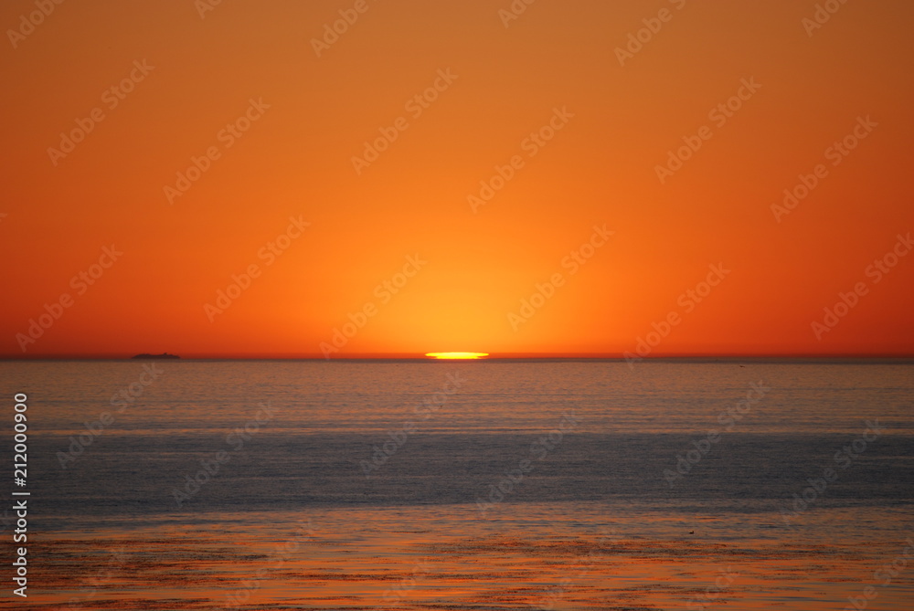 gorgeous orange sunset in laguna beach california
