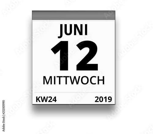 Kalender für Mittwoch, 12. JUNI 2019 (Woche 24)