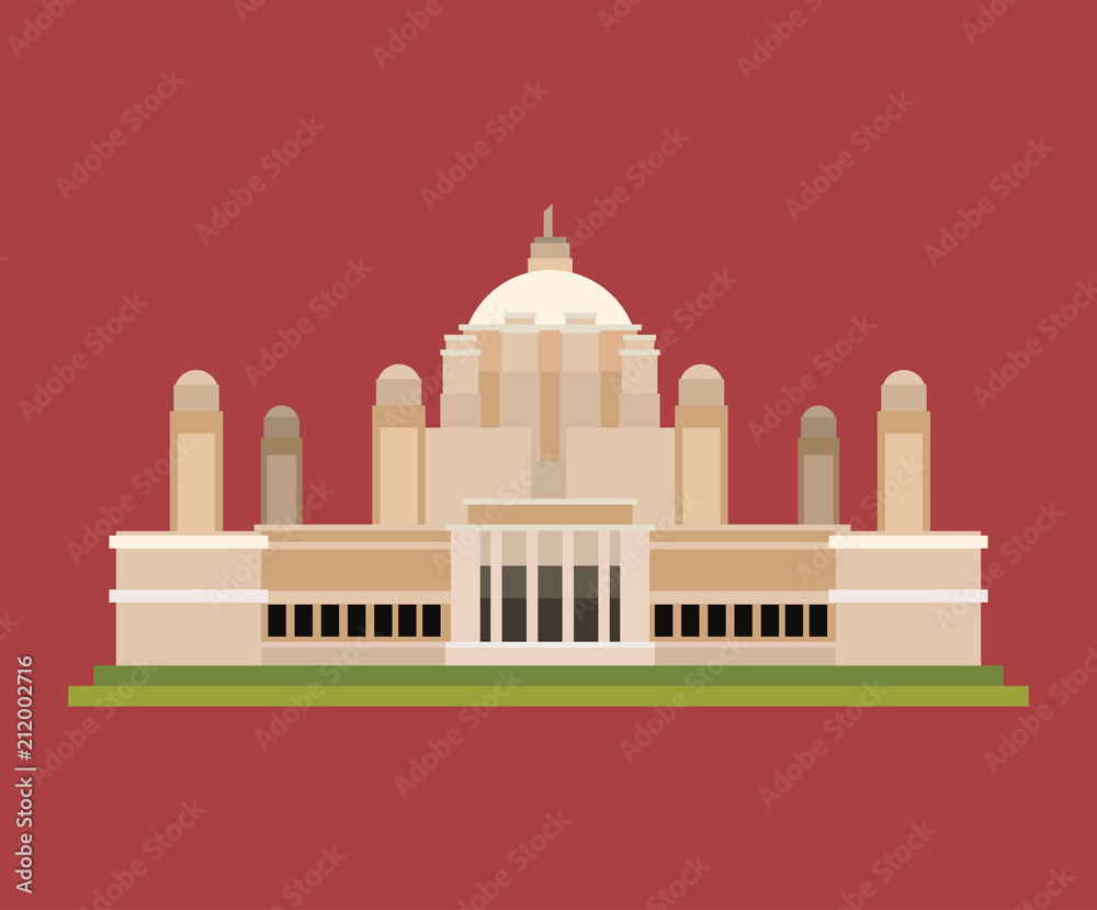 Indian monument icon  over red  backgorund, colorful design. vector illustration