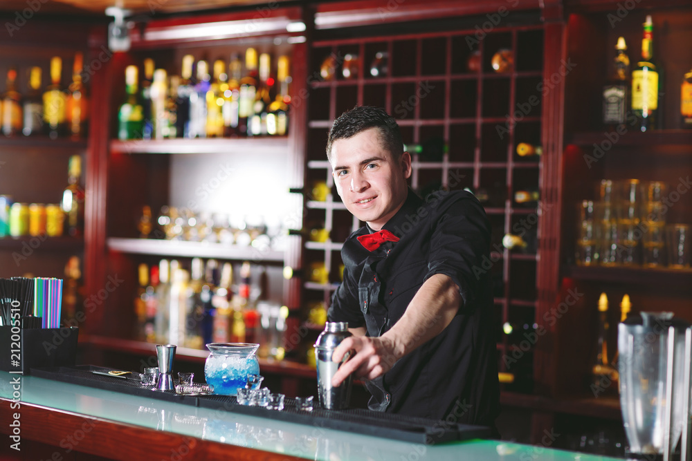 Portrait of a cute bartender. Portrait of a cute bartender.